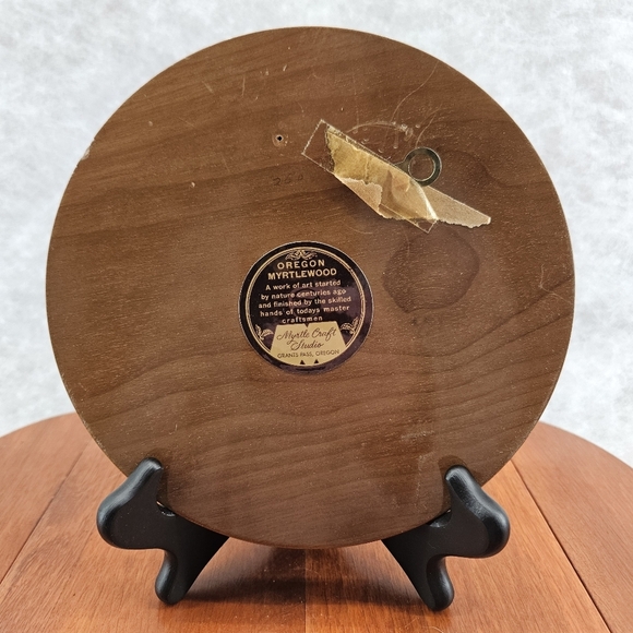 Vintage Oregon Myrtlewood 6.5" Woodenware Hand Painted Duck Themed Plaque‎ - Picture 7 of 9